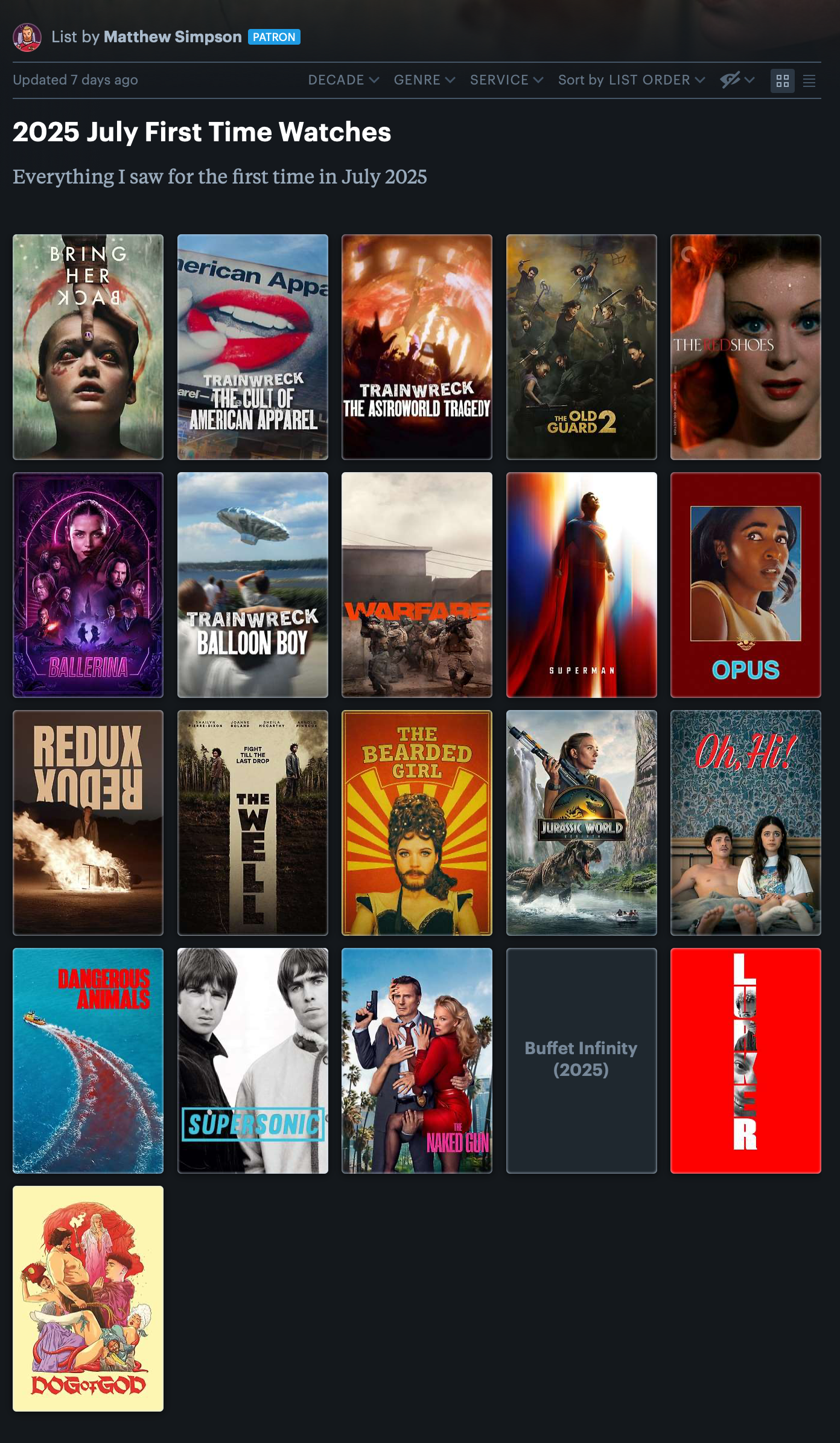 July 2025 First Time Watches | Patreon